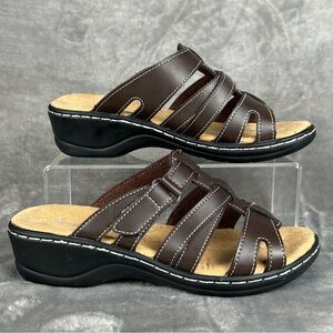 Natural Reflections Sandals Womens Brown Leather Adjustable Straps Casual Summer